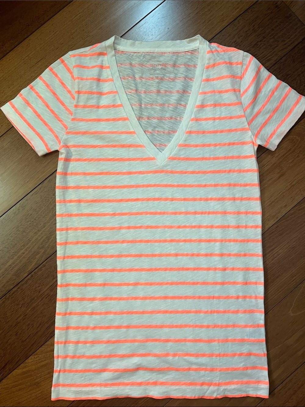 NWOT J. Crew Striped Vintage Cotton V Neck Tee